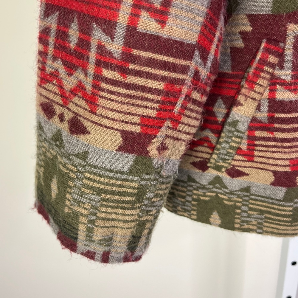 Coldwater Creek Womens 16 Red Southwestern Geometric Aztec Tapestry Jacket Boho - Picture 5 of 10